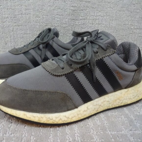 ADIDAS Iniki Men’s Size 11 US Gray Four Core Black Athletic Running Shoes BY9732 - Picture 1 of 11